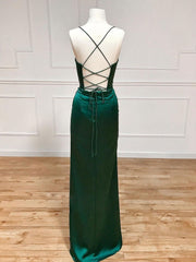 Stunning Green Sweetheart Neck Satin Long Prom Dress For Women