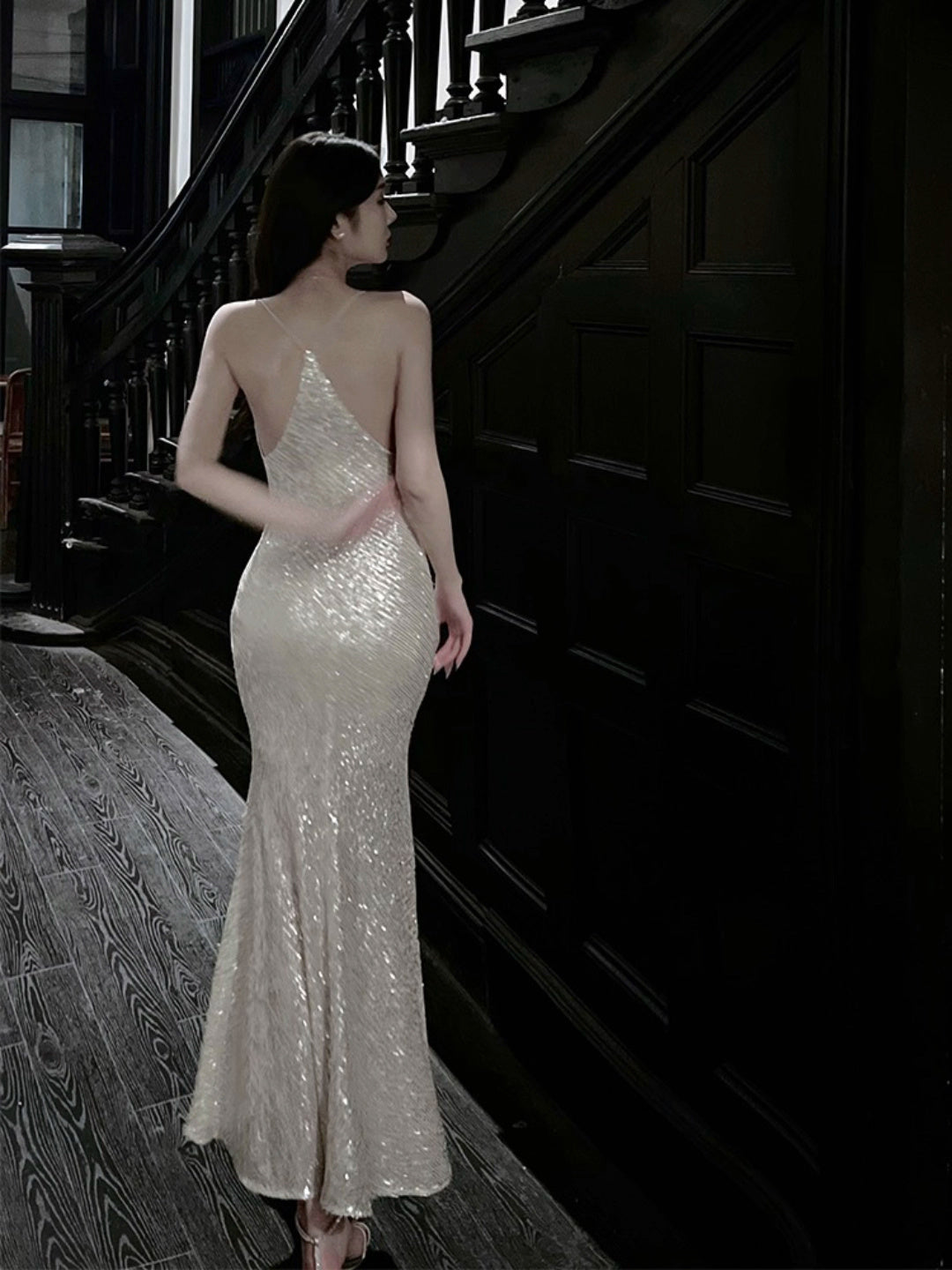 rose sequin maxi dress High Ambition Rose Gold Sequin Maxi Dress