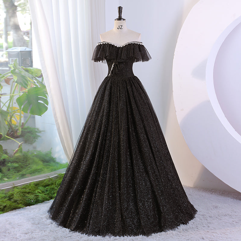 Glitter Off The Shoulder Ball Gown Black Gothic Sweet 16 Dress Glitter Off The Shoulder Ball Gown Black Gothic Sweet 16 Dress
