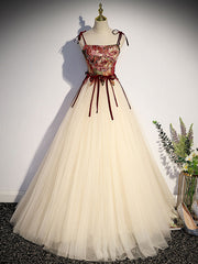 Champagne Long Sleeve A Line Prom Dress For Women Evening
