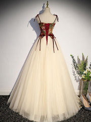 Champagne Long Sleeve A Line Prom Dress For Women Evening