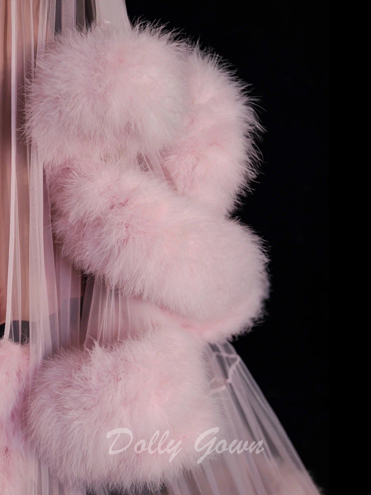 fur dress pink LoveShackFancy Fallon Jacket - Dusty Pink