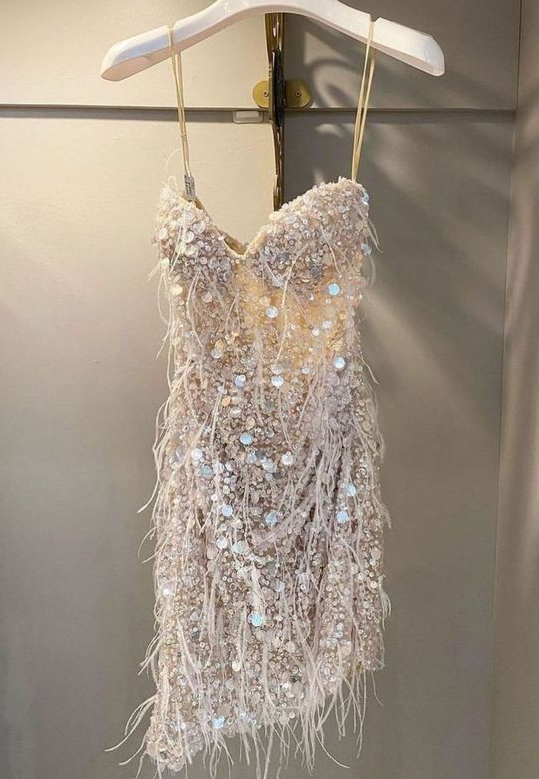 Beautiful Sequin Sheath Short Prom Dresses
