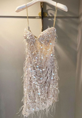 Beautiful Sequin Sheath Short Prom Dresses