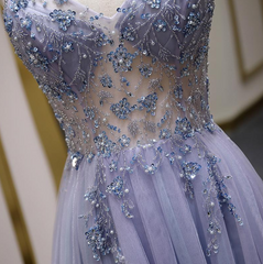 Sparkly A-Line Spaghetti Straps Long Prom Evening Party Dress