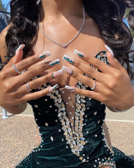 Velvet High Slit Prom Dress for Wedding Reception or Bridesmaid
