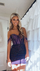 Off The Shoulder Beaded Short Homecoming Dress For Women