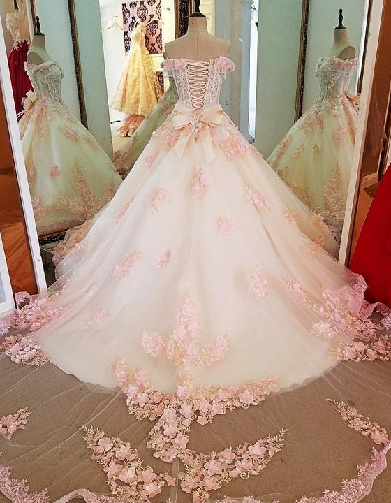 Elegant Beaded Sweet 16 Prom Dresses Pink Lace Ball Gown