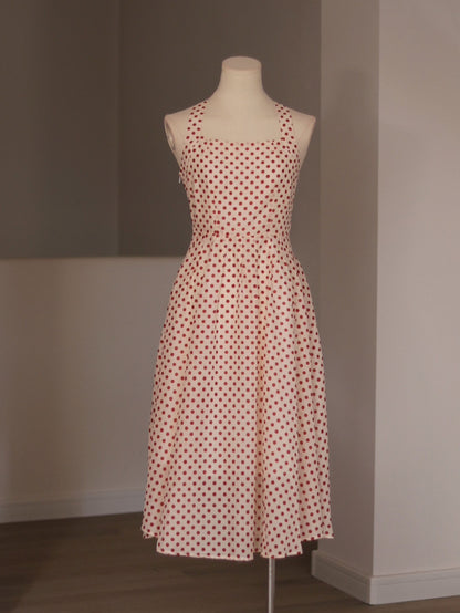 Retro Style Red 50s Polka Dot Dress - DollyGown