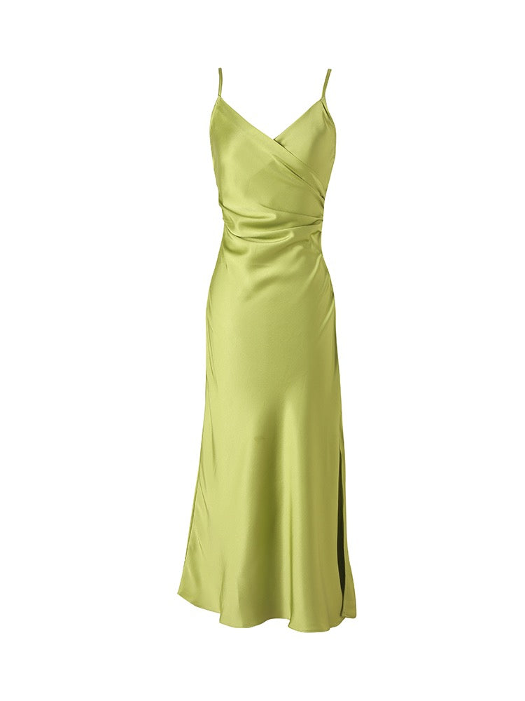 Semi-Formal Forest Green Slip Dress with Slit Semi-Formal Forest Green Slip Dress with Slit