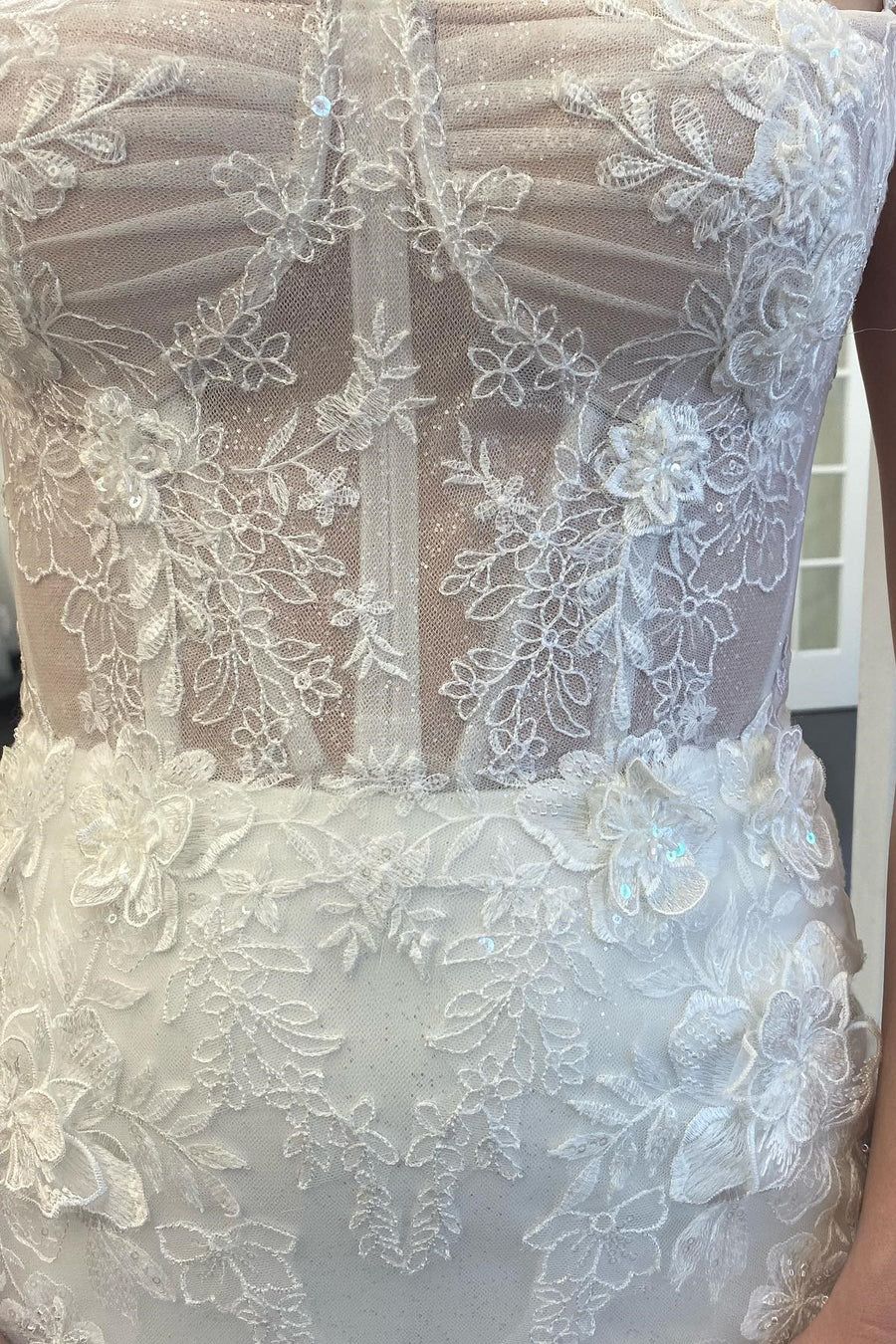 Stylish Lace Mermaid See Though Wedding Dress - DollyGown