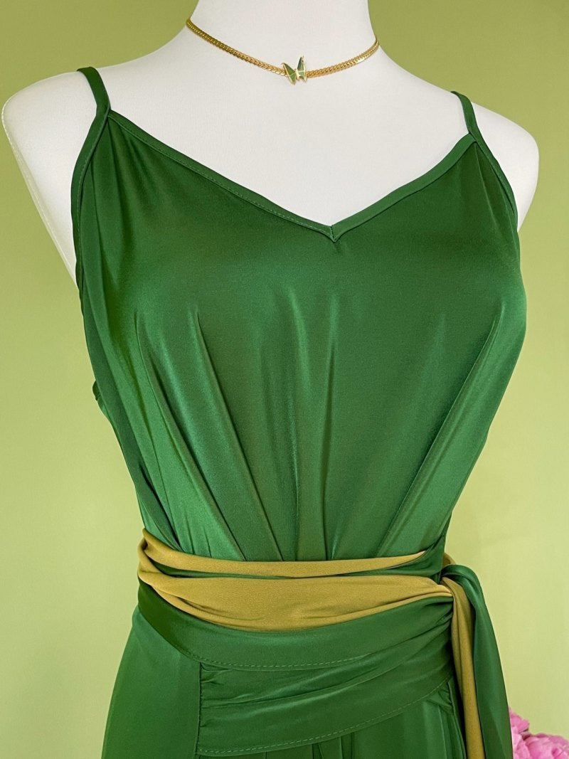 Tie Waist Green Summer Maxi Dress Tie Waist Green Summer Maxi Dress