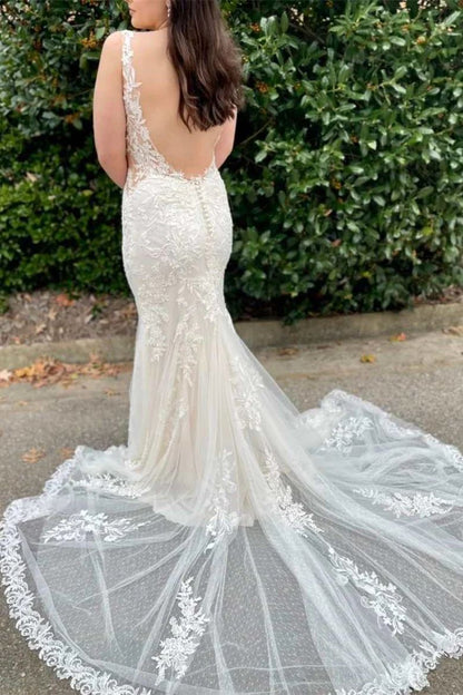 Unique Lace Mermaid Wedding Dress - DollyGown