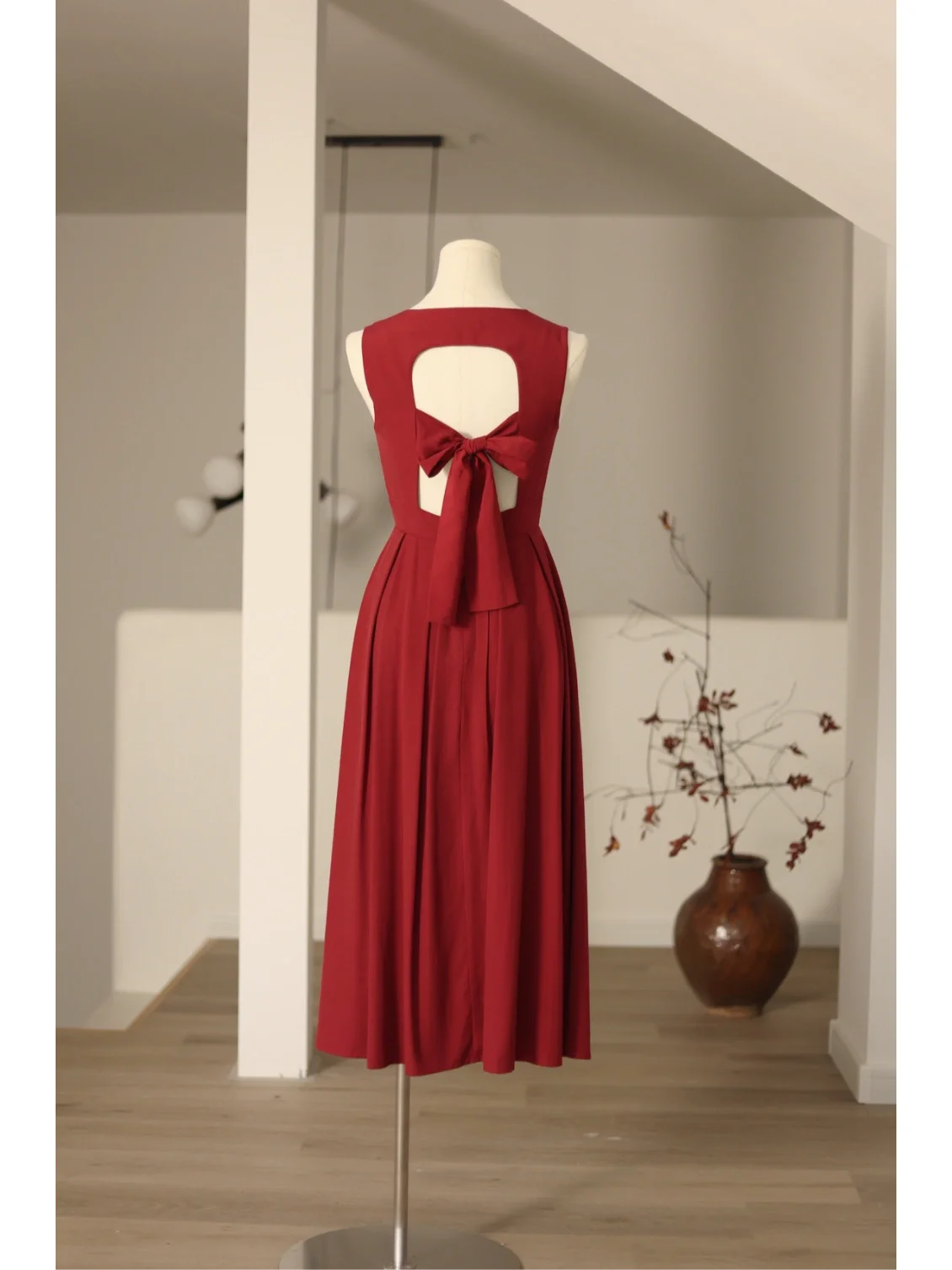 Vintage Burgundy Square Neck 50s Dress Vintage Burgundy Square Neck 50s Dress