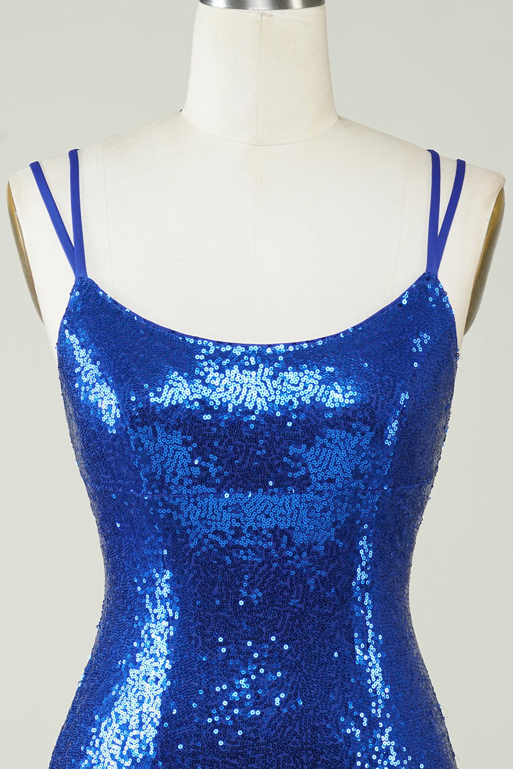Royal Blue Sequin Backless Tight Homecoming Dress Mini Party Dress