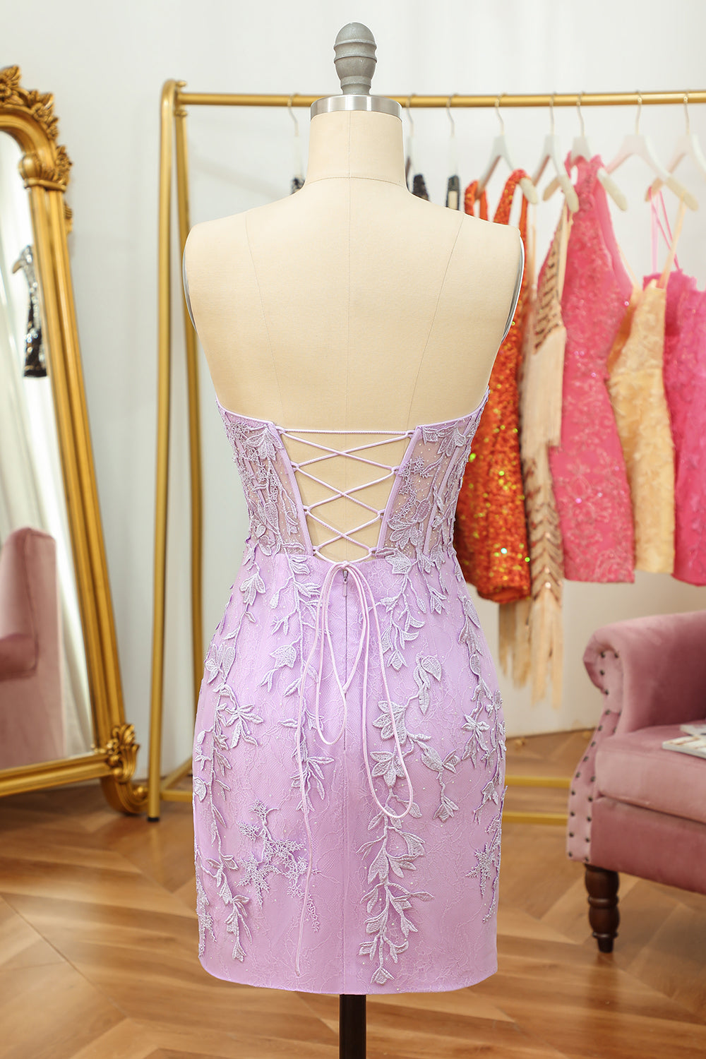 Royal Blue Sweetheart Applique Homecoming Dress - Tight Fitting Mini Dress
