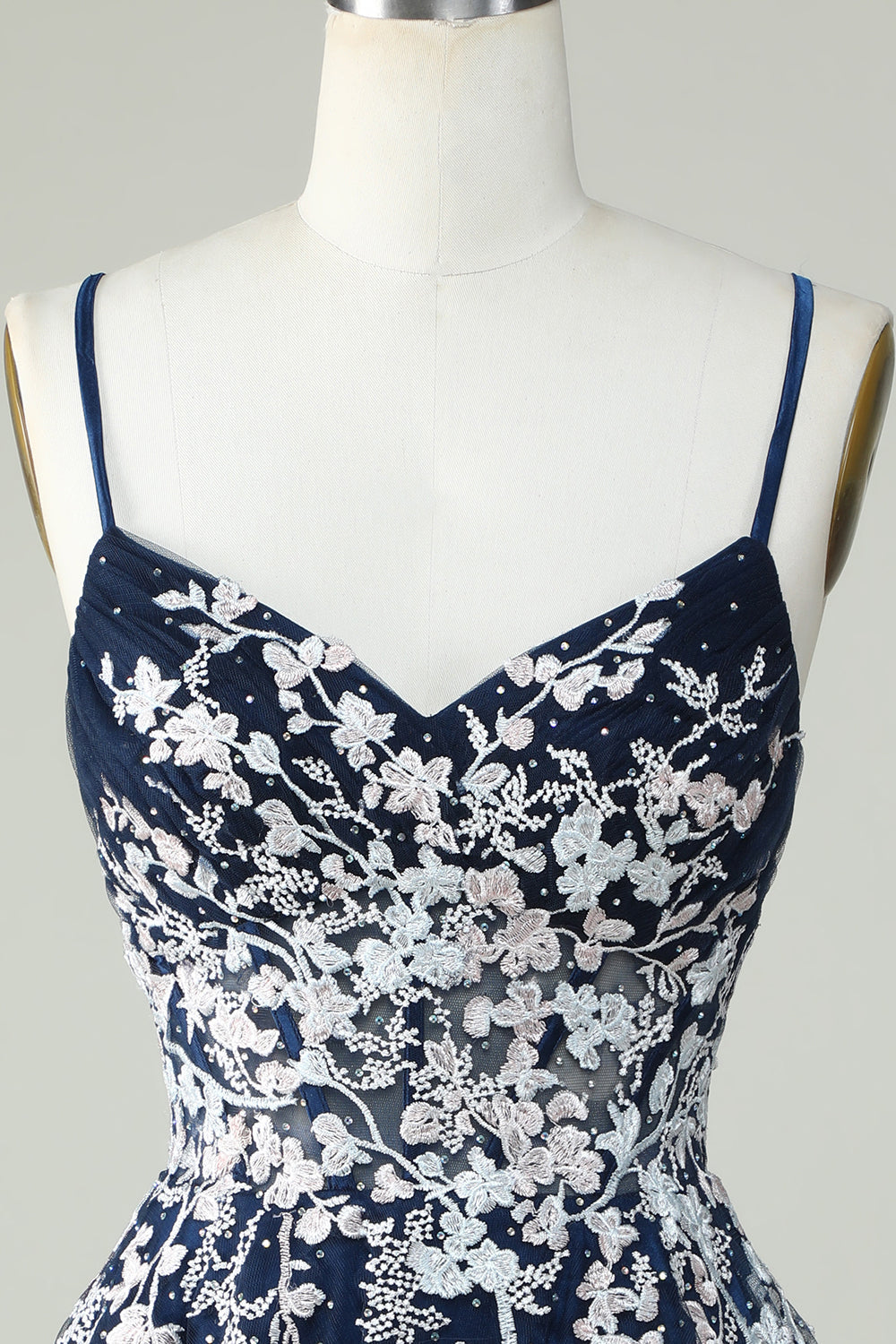 Dusty Sage Spaghetti Strap Homecoming Dress with Criss Cross Back Design