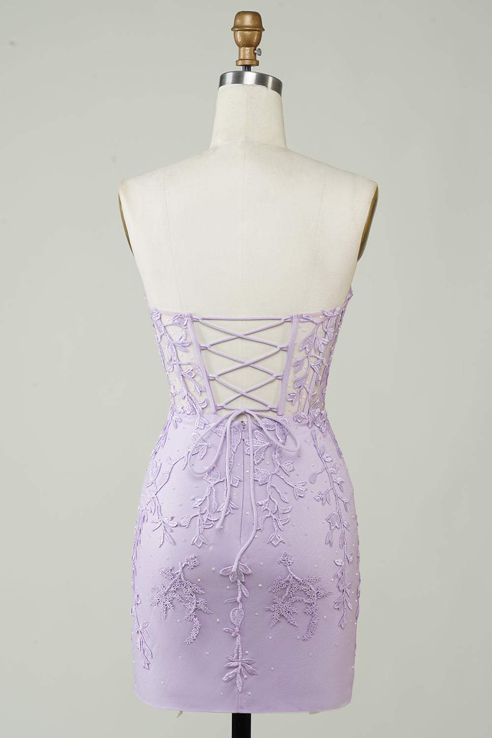 Sweetheart Purple Corset Bodycon Homecoming Dress with Appliques Sweetheart Purple Corset Bodycon Homecoming Dress with Appliques