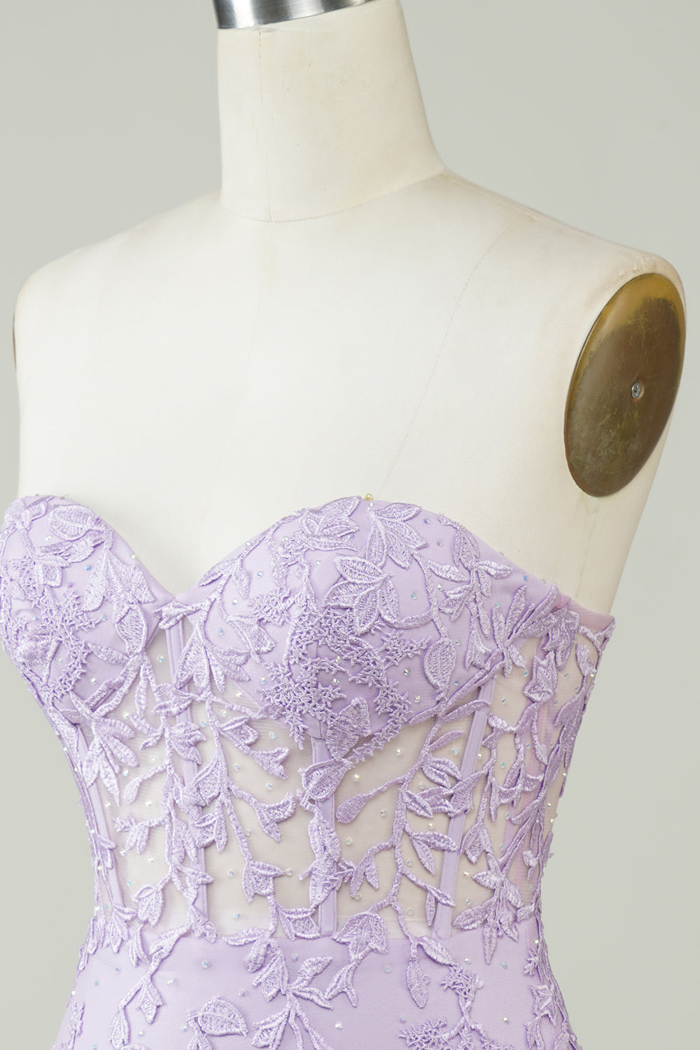 Sweetheart Purple Corset Bodycon Homecoming Dress with Appliques