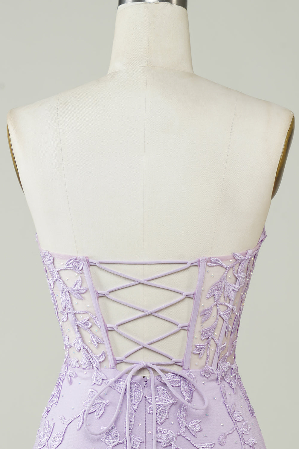 Sweetheart Purple Corset Bodycon Homecoming Dress with Appliques