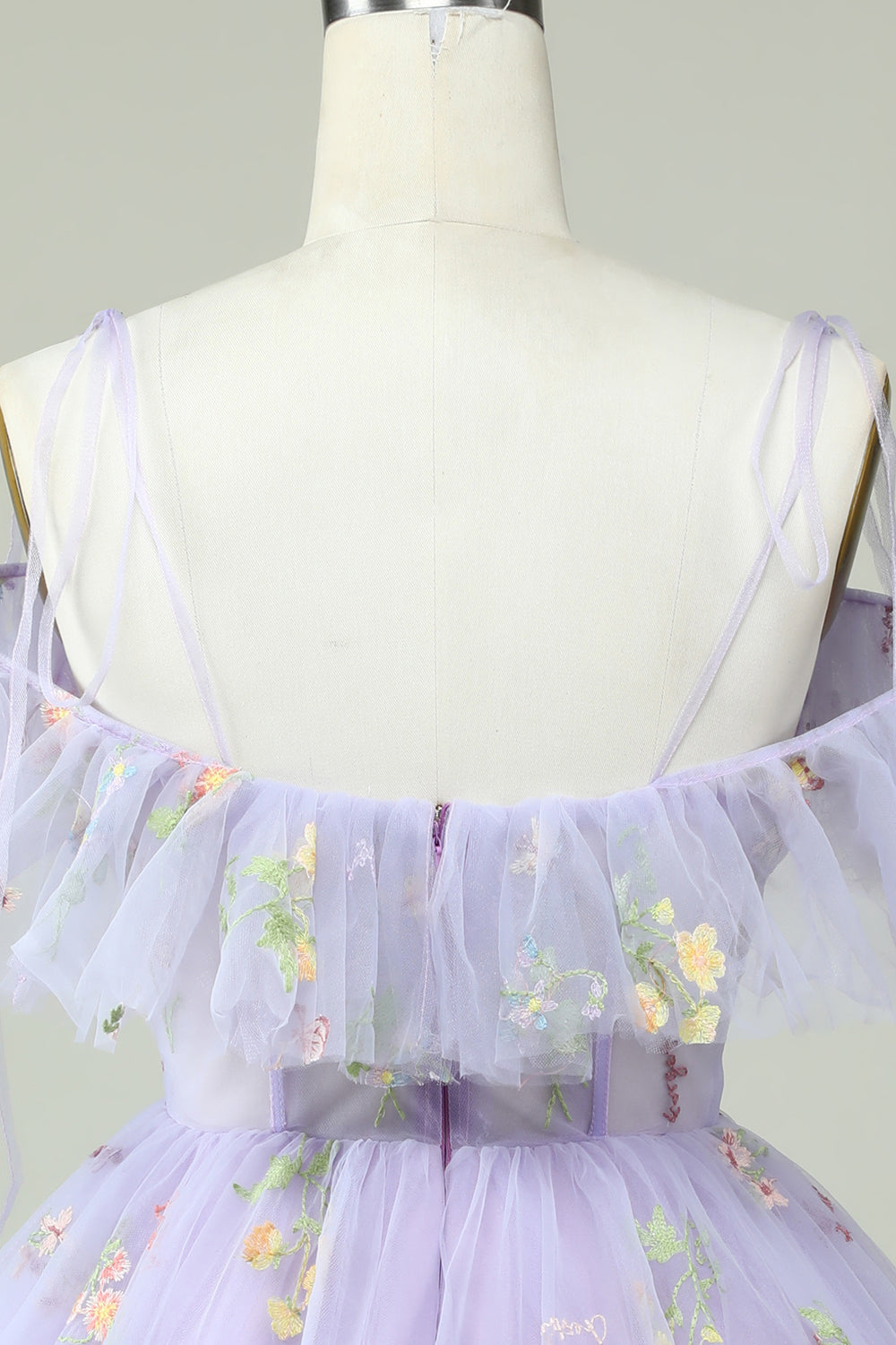 Lavender Off-Shoulder Corset Homecoming Dress with Ruffles - Elegant & Charming