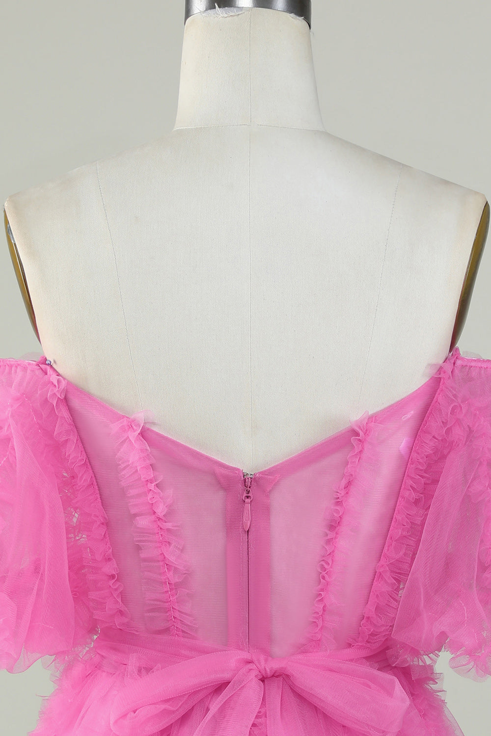Pink Off-the-Shoulder A-Line Tulle Homecoming Dress - Elegant Party Gown