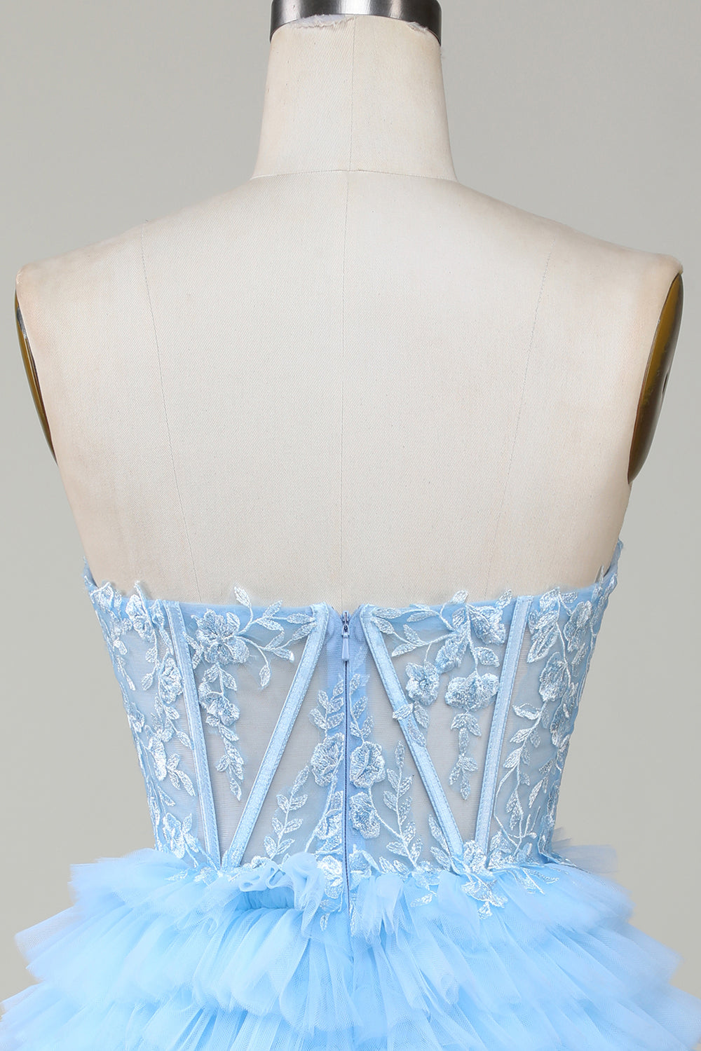 Sweetheart Corset Homecoming Dress: A-Line, Ruffles, Strapless, Mini Party Dress