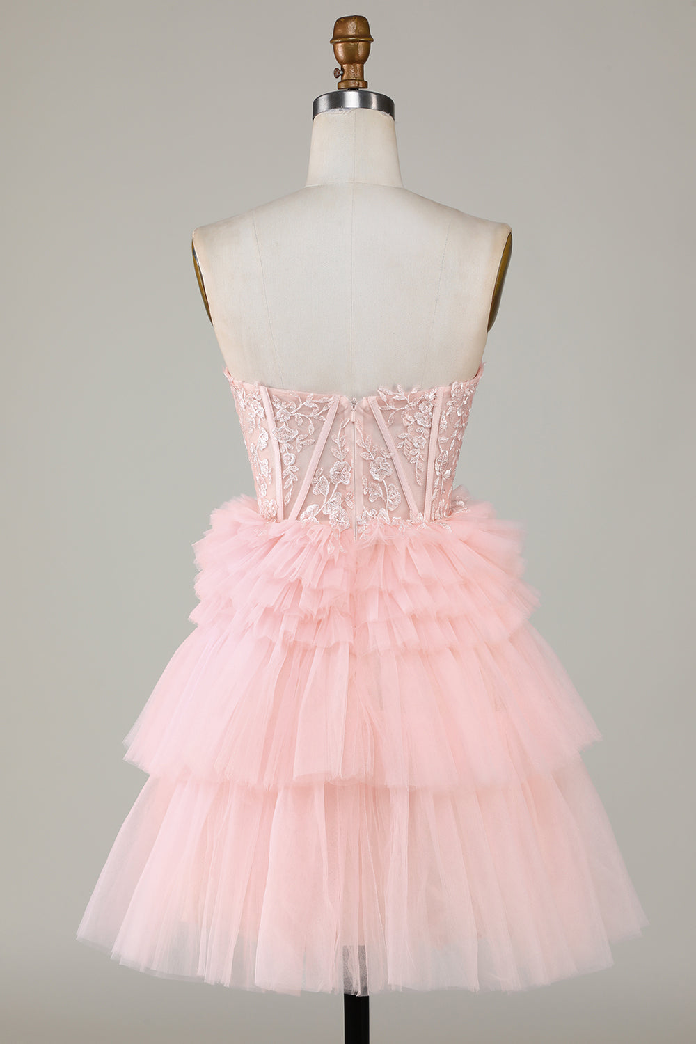 Elegant Pink Sweetheart A-Line Homecoming Dress with Ruffles and Tulle