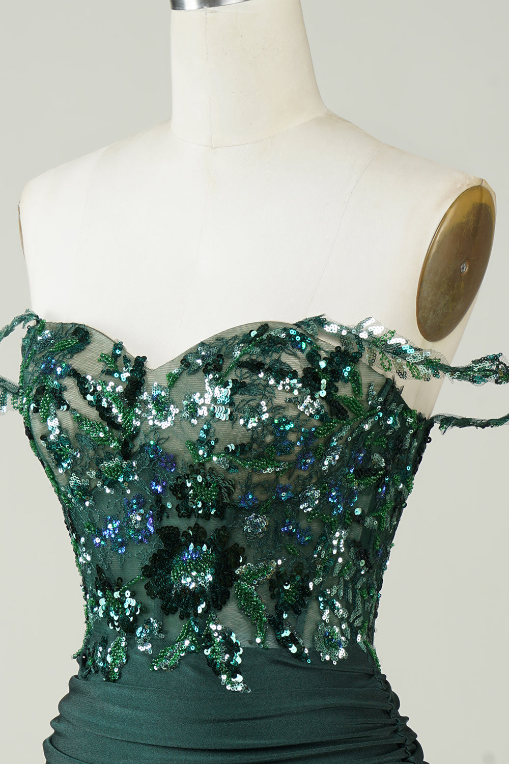Dark Green Off-the-Shoulder Sheath Homecoming Dress with Appliques Elegant Party Gown