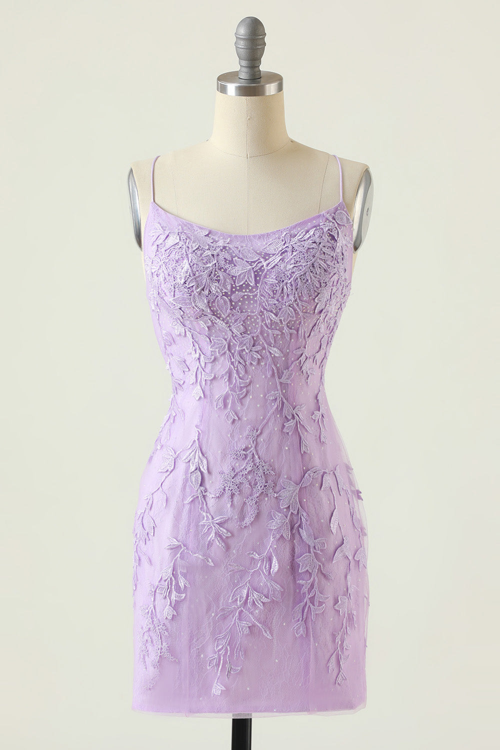 Elegant Purple Bodycon Homecoming Dress with Appliqués and Open Back