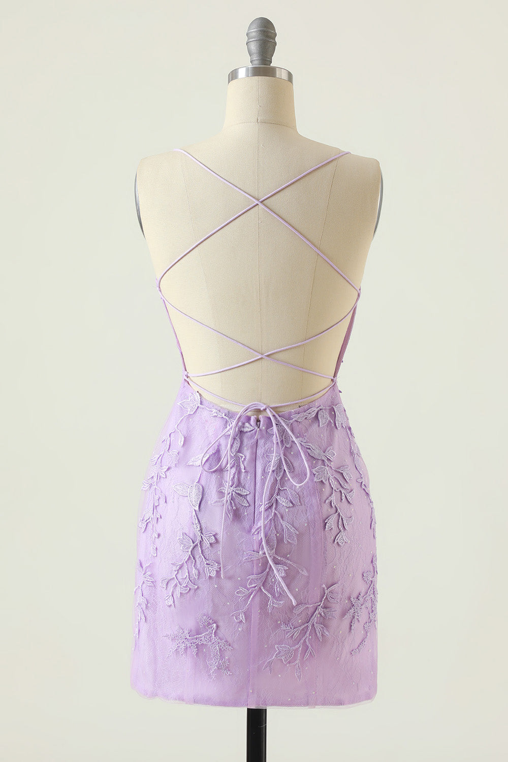 Elegant Purple Bodycon Homecoming Dress with Appliqués and Open Back