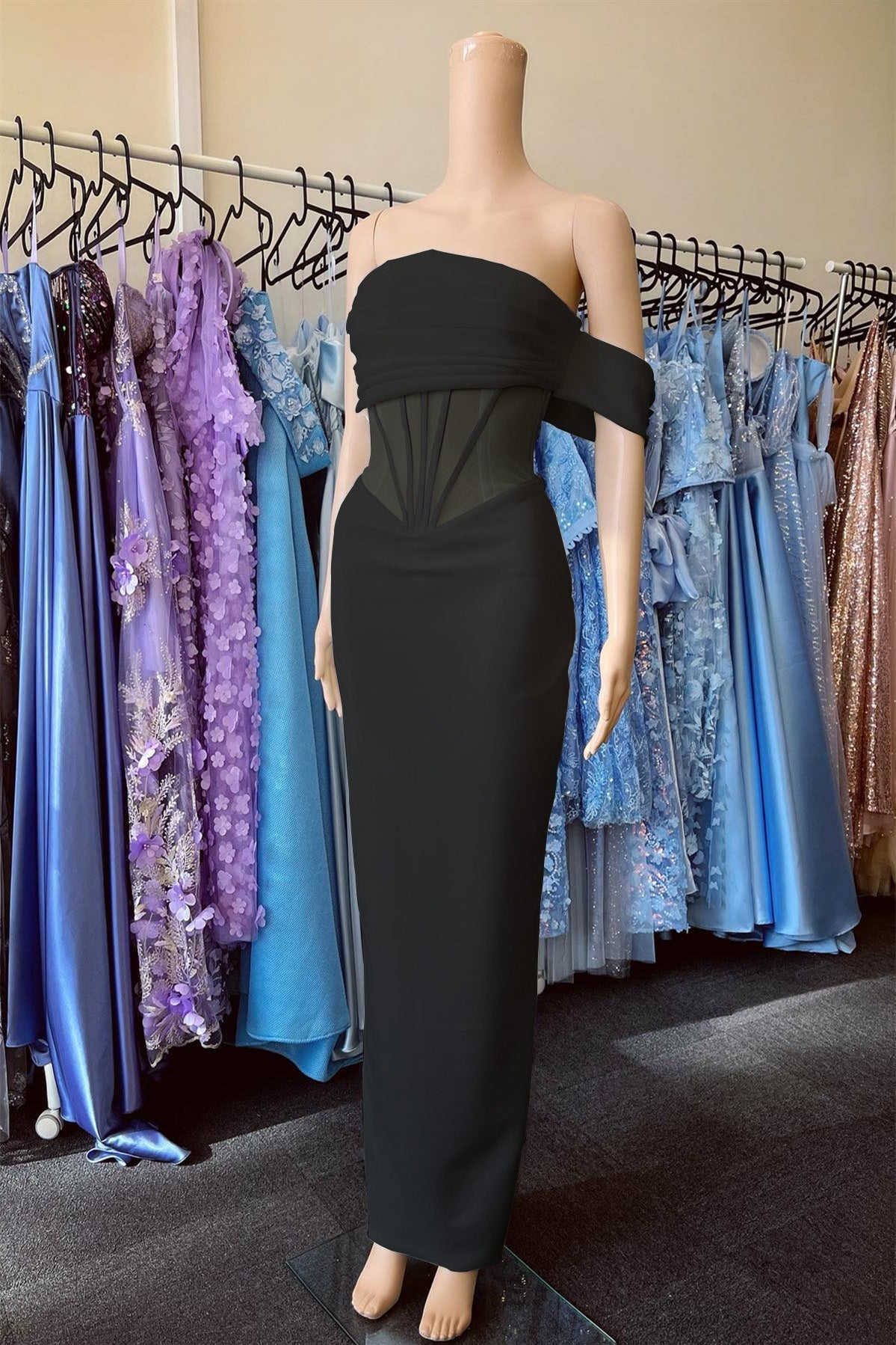 Elegant White Off-the-Shoulder Strapless Pleated Mermaid Prom Dress Gown