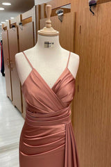 Elegant V-Neck Spaghetti Strap Mermaid Evening Dress | Prom Gown
