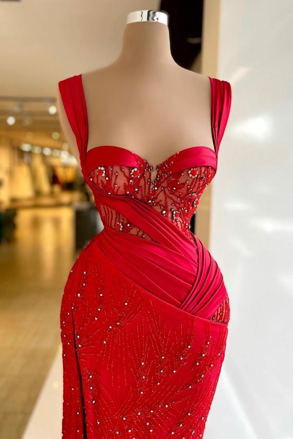 Charming Red Sweetheart Mermaid Prom Dress with Beaded Straps for Party Charming Red Sweetheart Mermaid Prom Dress with Beaded Straps for Party