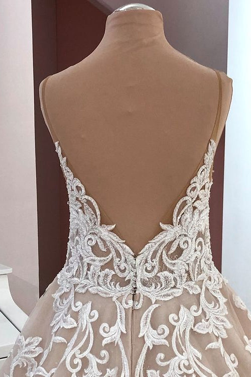 A-Line Sweetheart Tulle Lace Princess Wedding Dress: Elegant and Romantic Gown