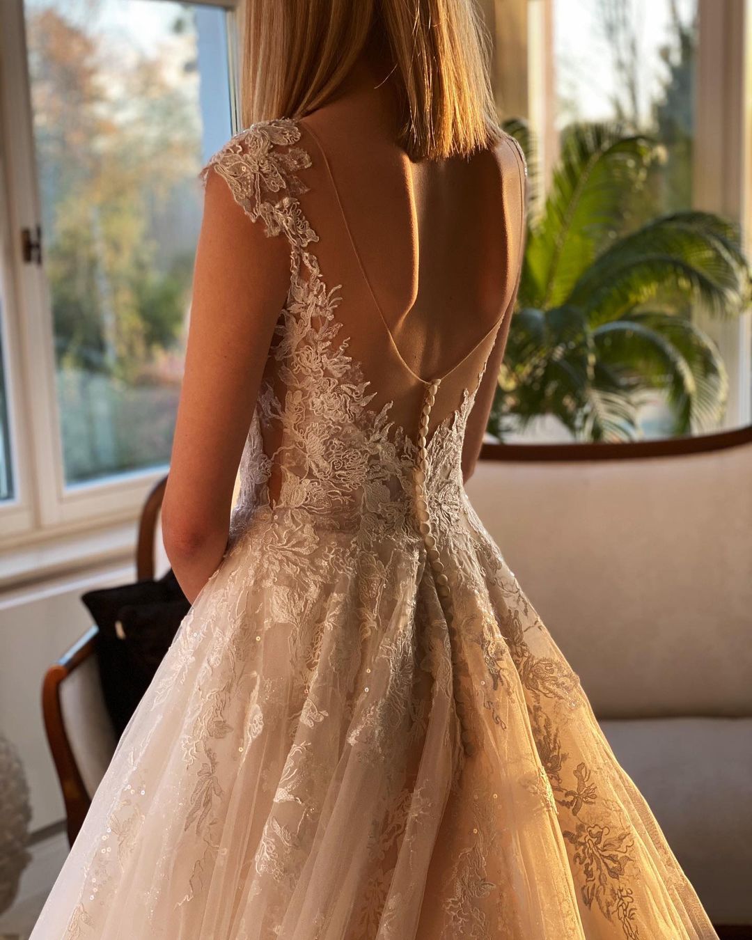 Short A-Line Jewel Wedding Dress with Delicate Lace Appliqués Elegant Design