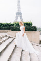 Sweetheart A-Line Wedding Dress with Wide Straps, Backless Lace and Ruffles