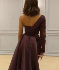 Elegant One-Shoulder Appliqued Sheath Maxi Dress: Perfect for Evening Occasions