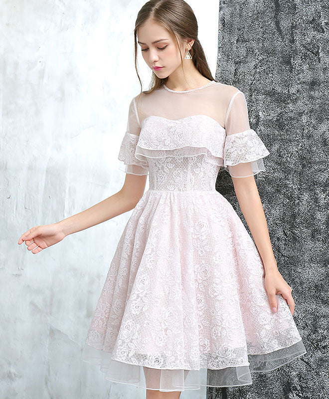 Elegant Cute Tulle Lace Short Prom Party Homecoming Dress For Women