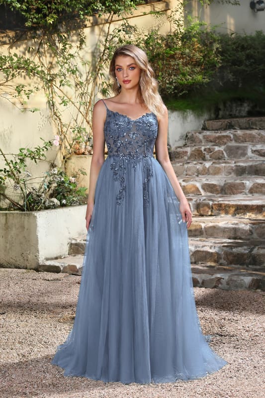 Elegant Dark Green A-Line Spaghetti Straps Prom Dress with Split