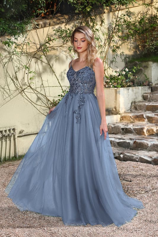 Elegant Dark Green A-Line Spaghetti Straps Prom Dress with Split