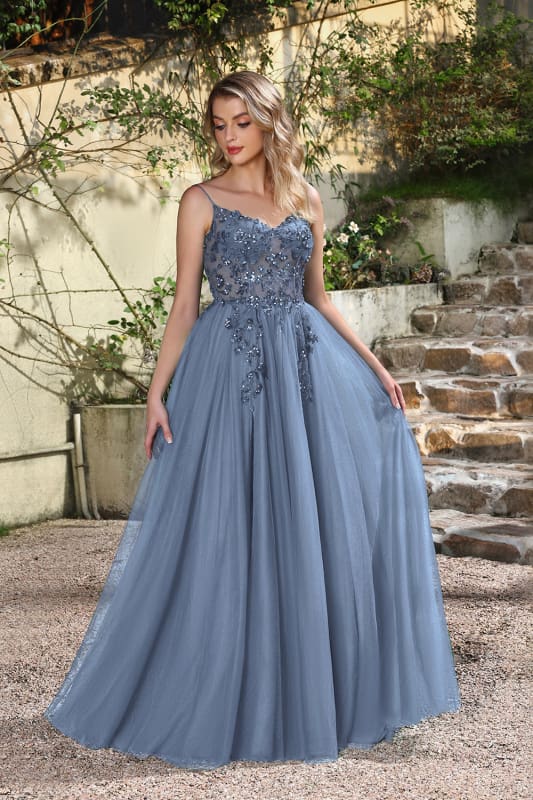 Elegant Dark Green A-Line Spaghetti Straps Prom Dress with Split