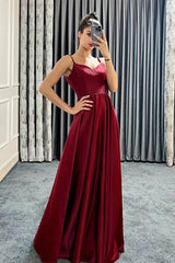Beautiful Spaghetti Strap Sweetheart Long A Line Prom Dress Beaded