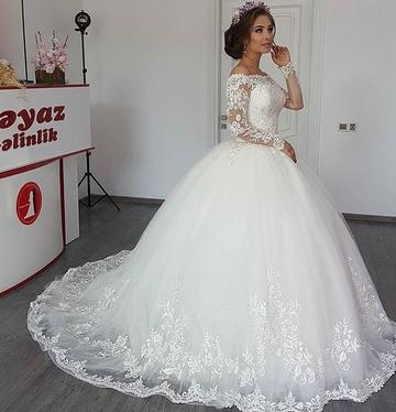 V-Neck Spaghetti Straps Backless A-Line Wedding Dress with Ruffles Tulle Dream