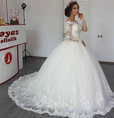 V-Neck Spaghetti Straps Backless A-Line Wedding Dress with Ruffles Tulle Dream