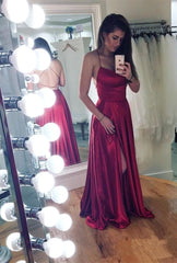 Elegant Mermaid Prom Dress with Spaghetti Straps and Thigh High Slit