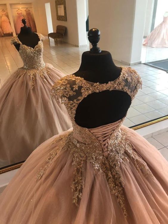 Tulle Ball Gown Prom Dress A-Line Sleeveless Lace-Up Back