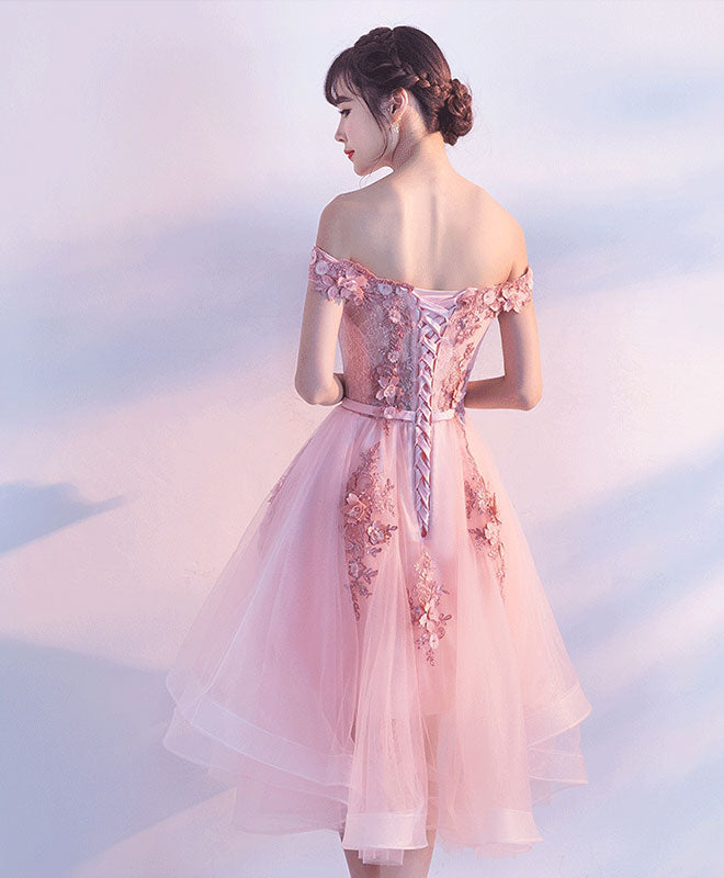 high low prom dress with shorts Lace Embroidery Sweetheart Satin Prom Dresses Front Short Long Back