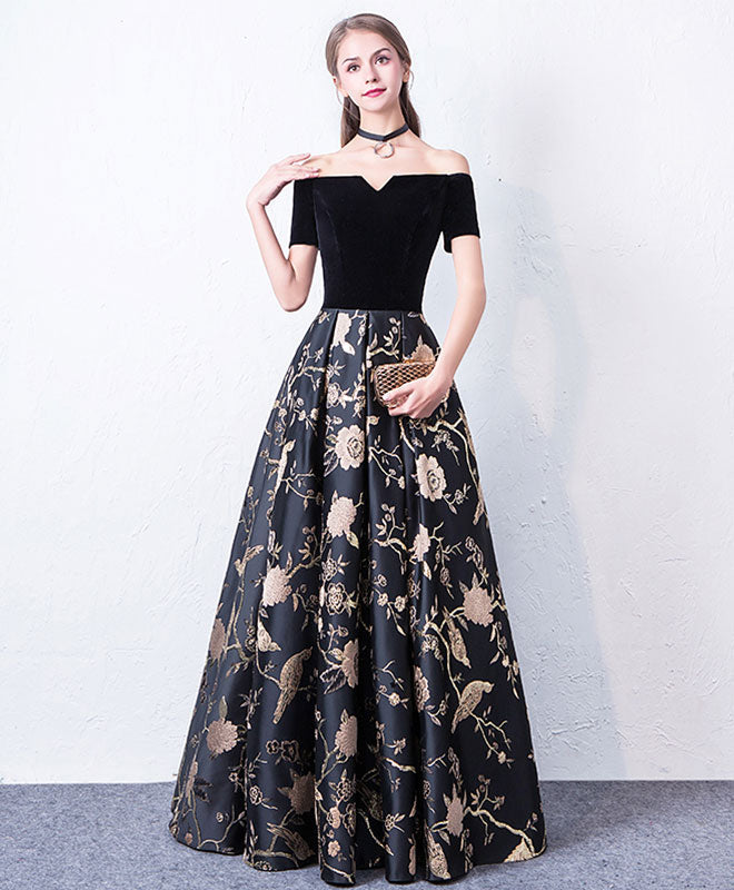 Stunning Black Off Shoulder Long Prom Evening Dress Stunning Black Off Shoulder Long Prom Evening Dress
