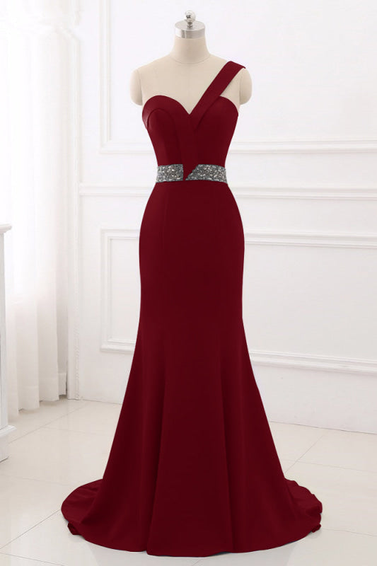 Elegant Royal Blue One-Shoulder Mermaid Prom Dress with Beaded Back Design
